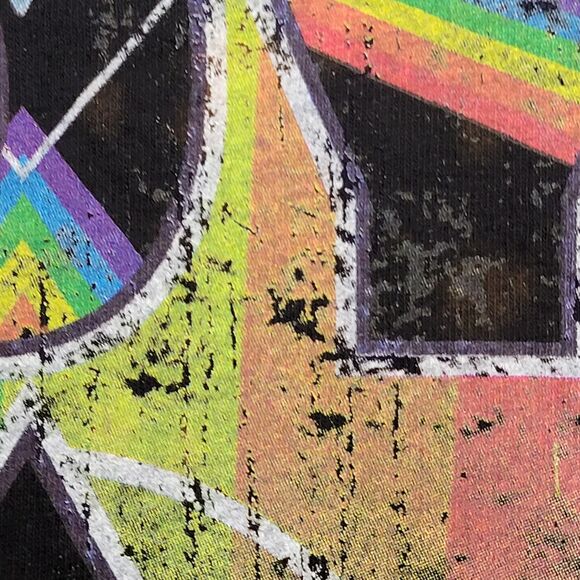 Pink-Floyd Bleach-Dyed Shirt Medium 19x26 Rainbow Prism Rock - Picture 10 of 12